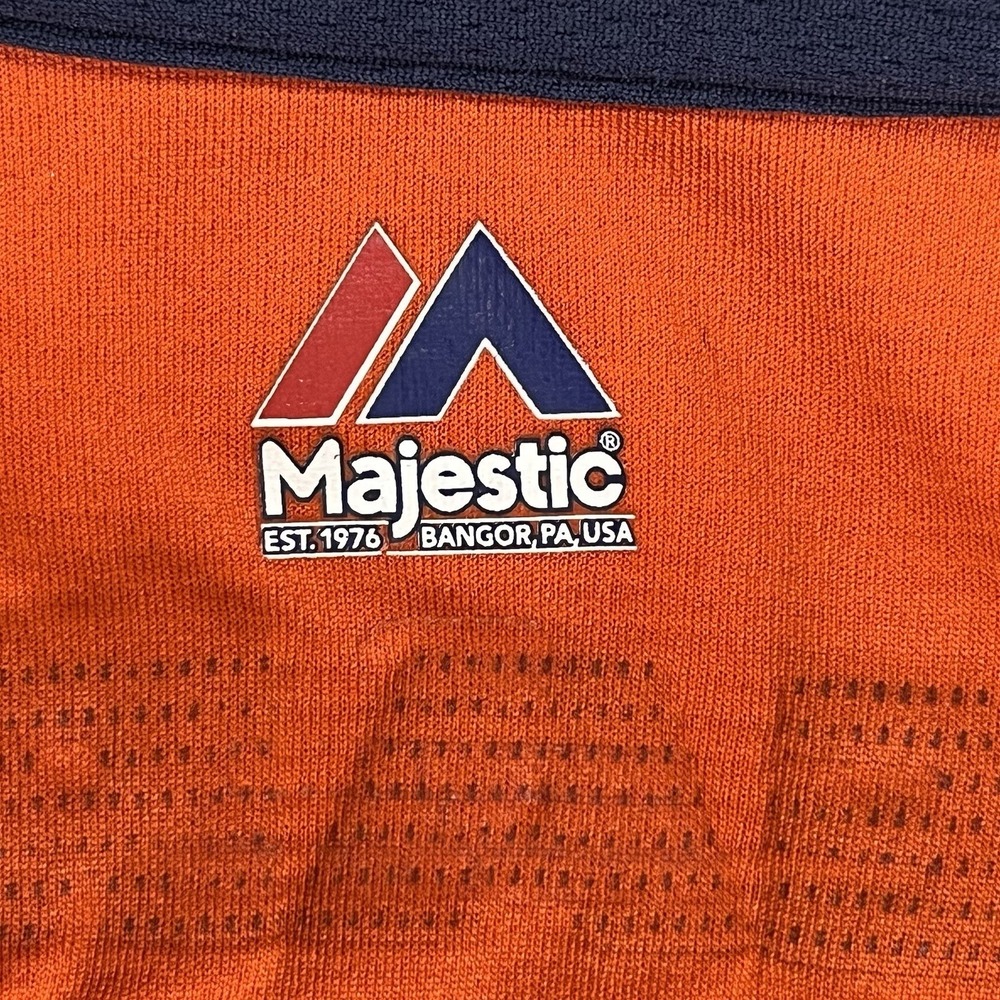 Chicago Bears Majestic Cool Base Shirt Sz M Orange/Navy‎ NFL Sports Football - Picture 4 of 8